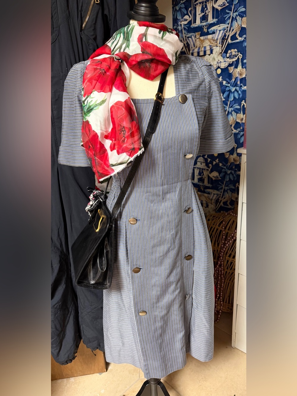Christian Dior 1980’s Cotton Pinstripe Dress Size 9